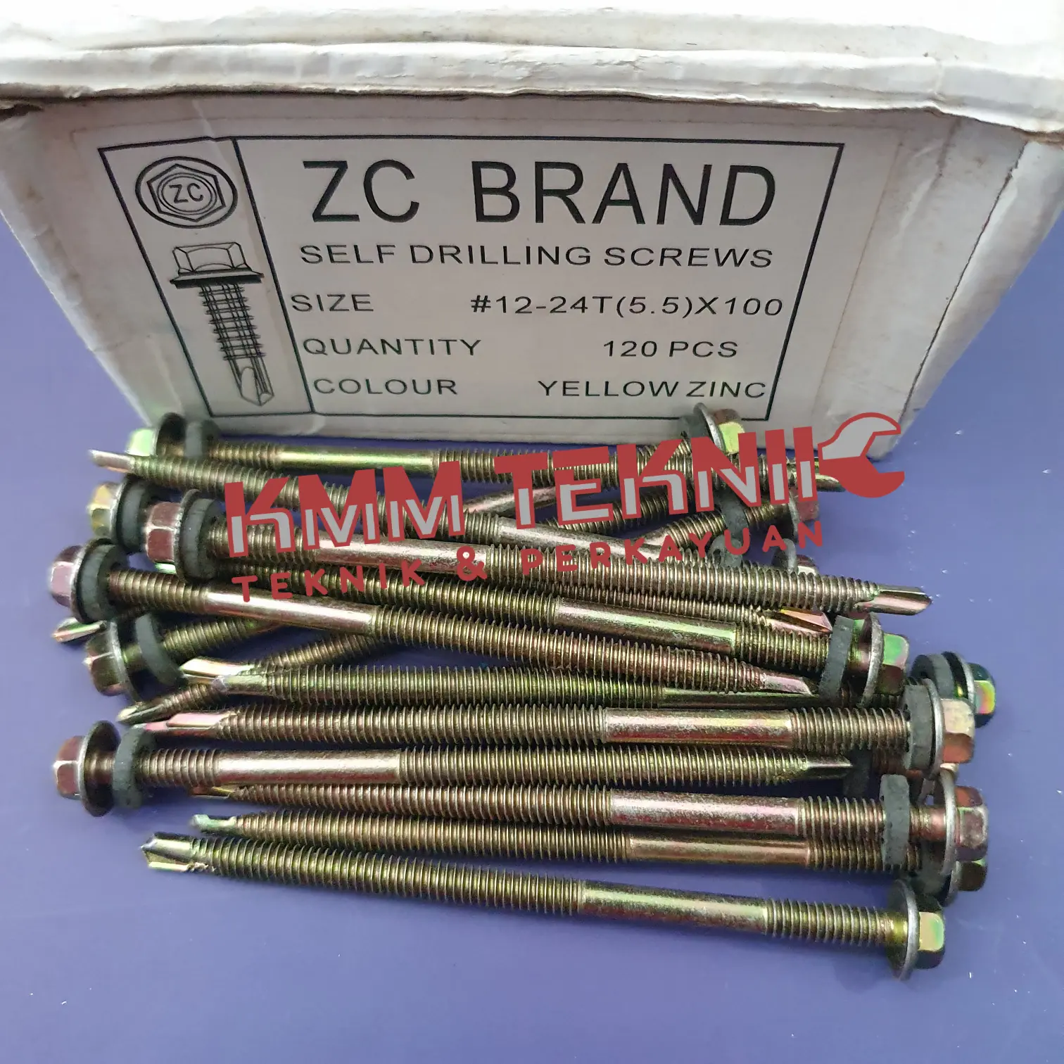 ZC SELF DRILLING SCREW 12 X 100 MM BAUT BAJA RINGAN 4" ROOFING SEKRUP