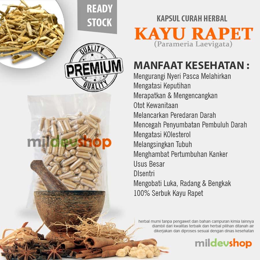 KAYU RAPET 100 Kapsul Herbal Otot Kewanitaan Pelangsing Keputihan Usus