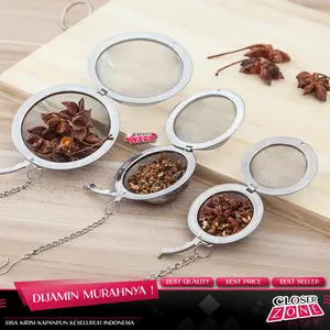 Filter Saringan Teh Reusable Tea Infuser Strainer 50mm - K520 - Silver