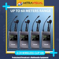 Gambar KICADA Profesional UHF Wireless Lavalier / Clip On 4 Channel dari Mitra Visual Store Kota Surabaya 1 Tokopedia