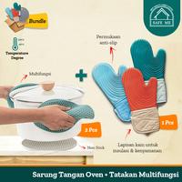 Gambar [BUNDLE] Safe Me Sarung Tangan Oven / Tatakan Silikon Multifungsi - Biru dari Safe Me Kota Administrasi Jakarta Utara 1 Tokopedia