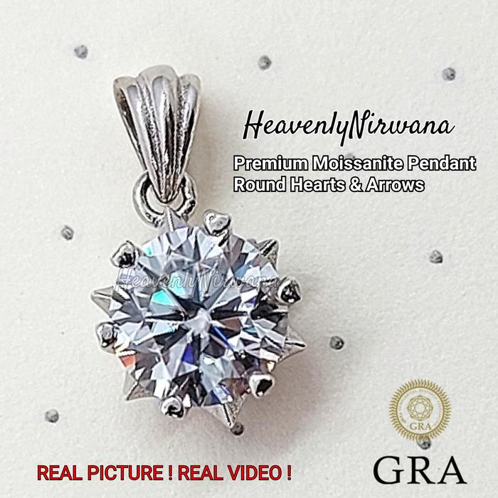 Gambar Pendant Solitaire Moissanite. Pass Diamond Tester. Liontin Emas /Perak - S925 + GRA, 9mm 3ct dari HeavenlyNirwana Kab. Tangerang Tokopedia