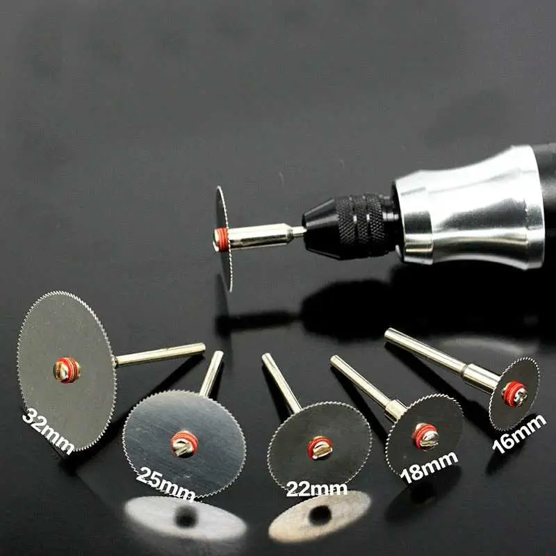 Kepala Gergaji Mata Bor Mini 5 PCS with 1 Mandrel for Dremel Rotary