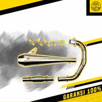 Gambar Knalpot / Exhaust Full System M4 Polos SAC Plug n Play Kawasaki W175 dari SAC Product Kota Depok 1 Tokopedia
