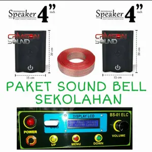 paket sound bell sekolahan automatis siap pakai 2 speaker kabel 30 M