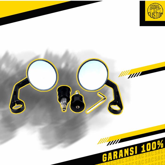 Gambar Spion / Spion Bar end / Custom / W175 / XSR 155 / Spion Custom CNC - Hitam dari SAC Product Kota Depok Tokopedia