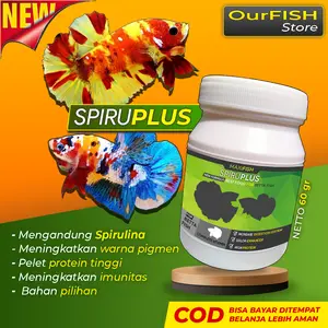 Pelet Spirulina Cupang SPIRUPLUS Pakan Pelet Pellet Ikan Cupang Hias