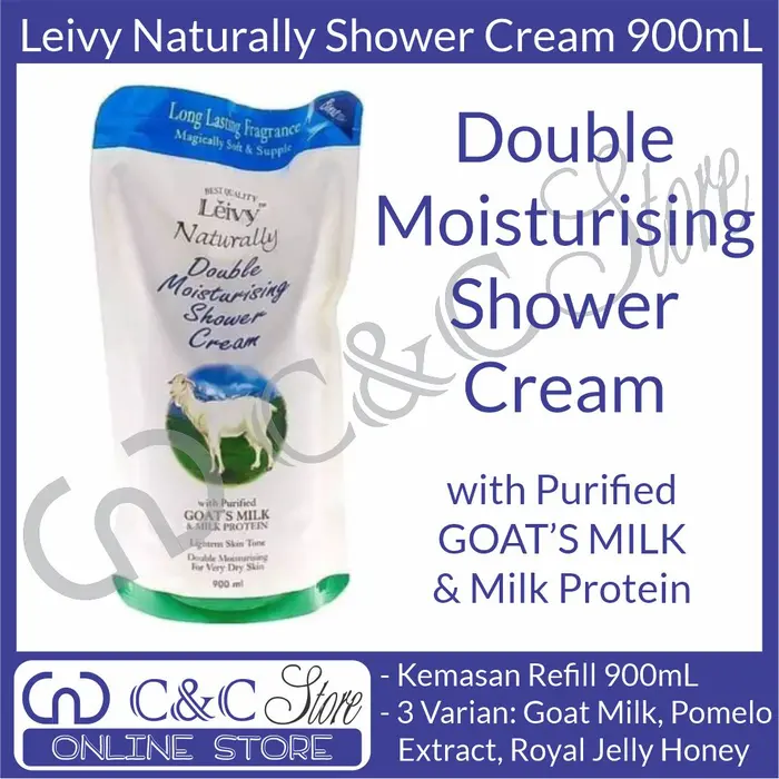 Gambar leivy naturally shower cream goat milk refill 900 ml dari C&C Store Bandung Kota Bandung 3 Tokopedia