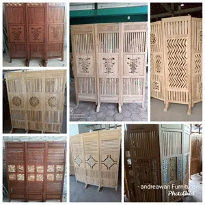 Penyekat Pembatas Ruangan Sketsel Minimalis Motif Bahan Kayu Jati