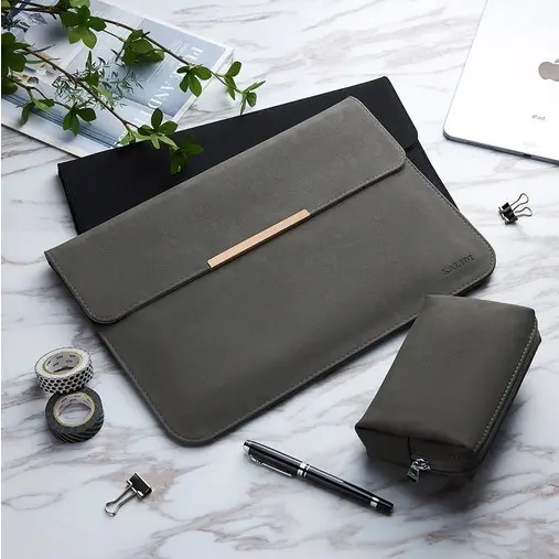 Macbook Pro M1 2020 13" Tas Sleeve Leather Cover Standing Free Pouch