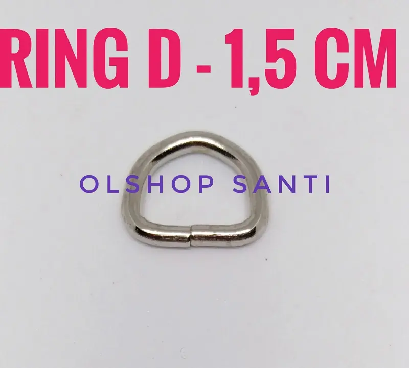 D - Ring Nikel 1,5 cm untuk handle Tas