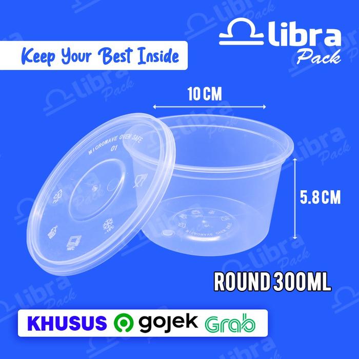Gambar Thinwall Round Mangkok Datar Cup 300ml + Tutup Food Container Isi 500 Pcs dari Libra Pack Kota Tangerang Tokopedia