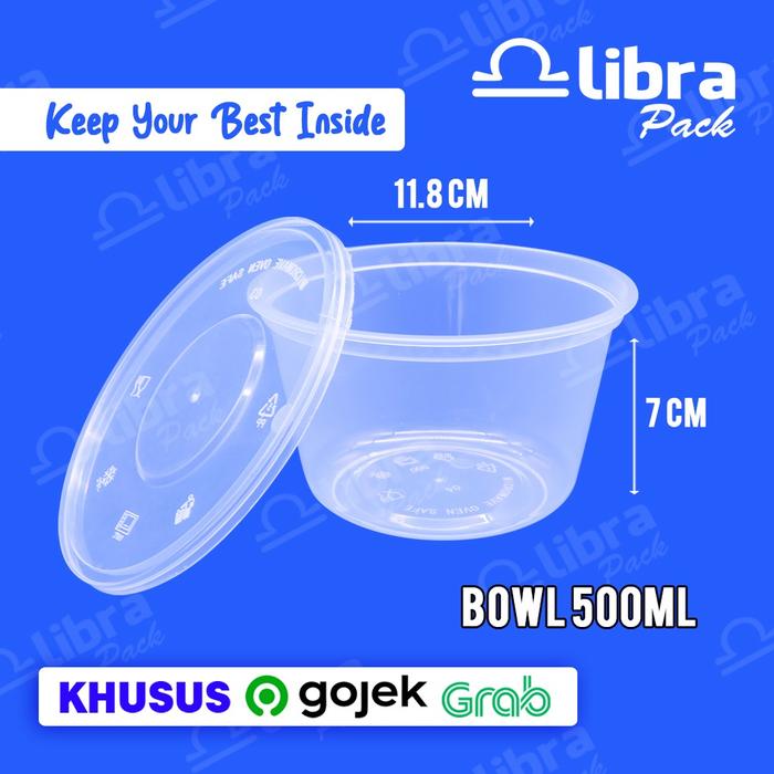 Gambar THINWALL BOWL 500ML MANGKOK BULAT PLASTIK 500 ML BOWL BULAT PLASTIK Isi 500 SET dari Libra Pack Kota Tangerang Tokopedia