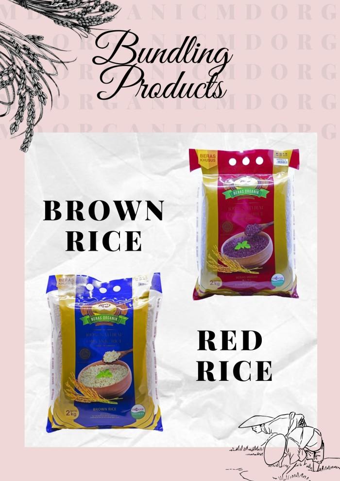 Gambar Paket Bundling MD Organic Brown Rice 2kg & Red Rice Pecah Kulit 2kg dari MD Organic Store Kota Tangerang Selatan Tokopedia