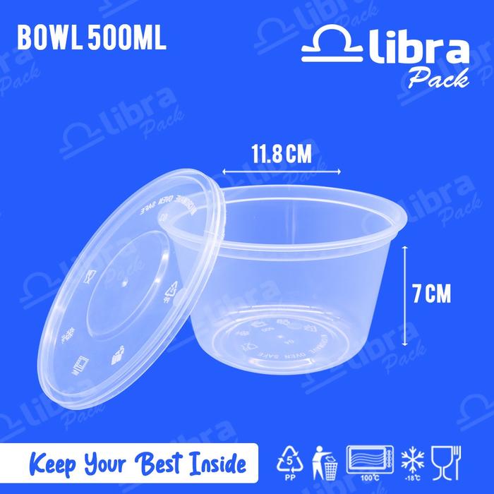 Gambar 25 Pcs- Thinwall Round 500ml Plastik Bowl Mangkok Bubur Tempat Salad Bakmie dari Libra Pack Kota Tangerang Tokopedia
