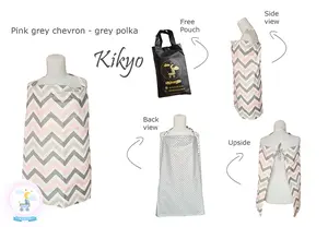Nursing apron pink grey chevron / celemek menyusui / nursing cover