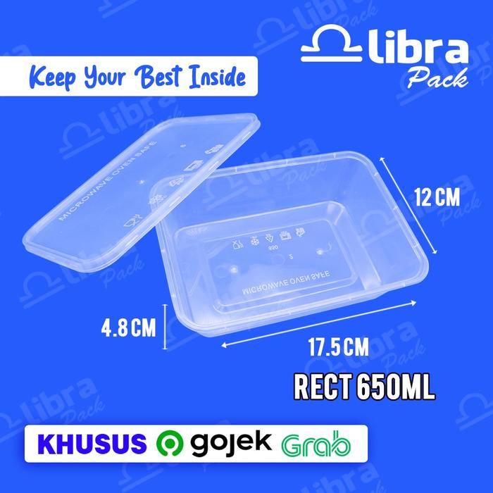 Gambar Thinwall Rectangle 650ml Isi 500 Pcs Tempat Makan Plastik Food Container dari Libra Pack Kota Tangerang Tokopedia