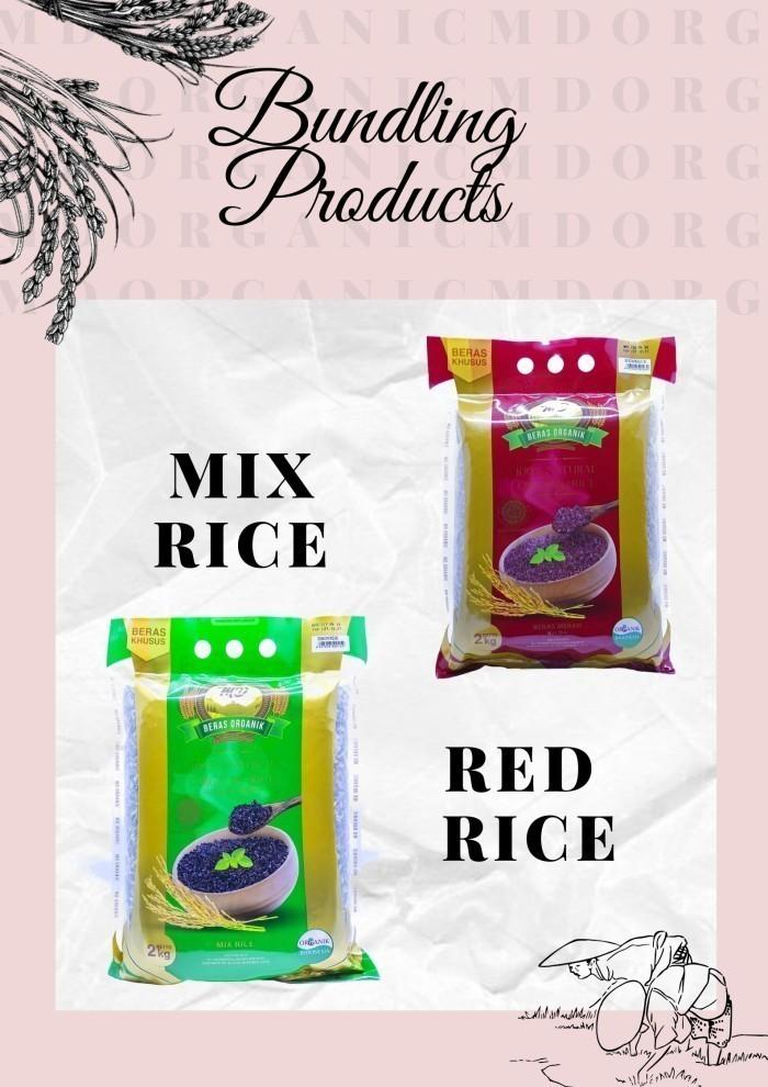 Gambar Paket Bundling MD Black + White Rice 2kg & Red Rice Pecah Kulit 2kg dari MD Organic Store Kota Tangerang Selatan Tokopedia