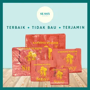 Kantong Plastik Kresek Sussy 350 gr Tebal Merah Ukuran 17 24 28 35 40
