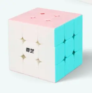 Magic Cube 3x3 Qiyi Warrior S 3x3 Stickerless Puzzle Kubus 3x3x3 Warna Neon Macaron