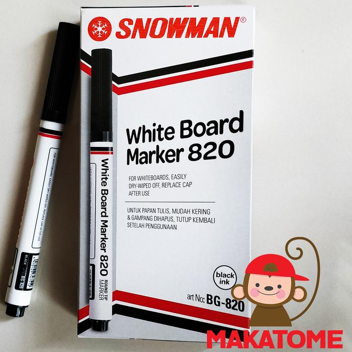 Gambar SNOWMAN WHITE BOARD MARKER 820 -Black FOR WORKSHEET Spidol Wipe Clean dari Makatome Shop Kota Tangerang Selatan Tokopedia