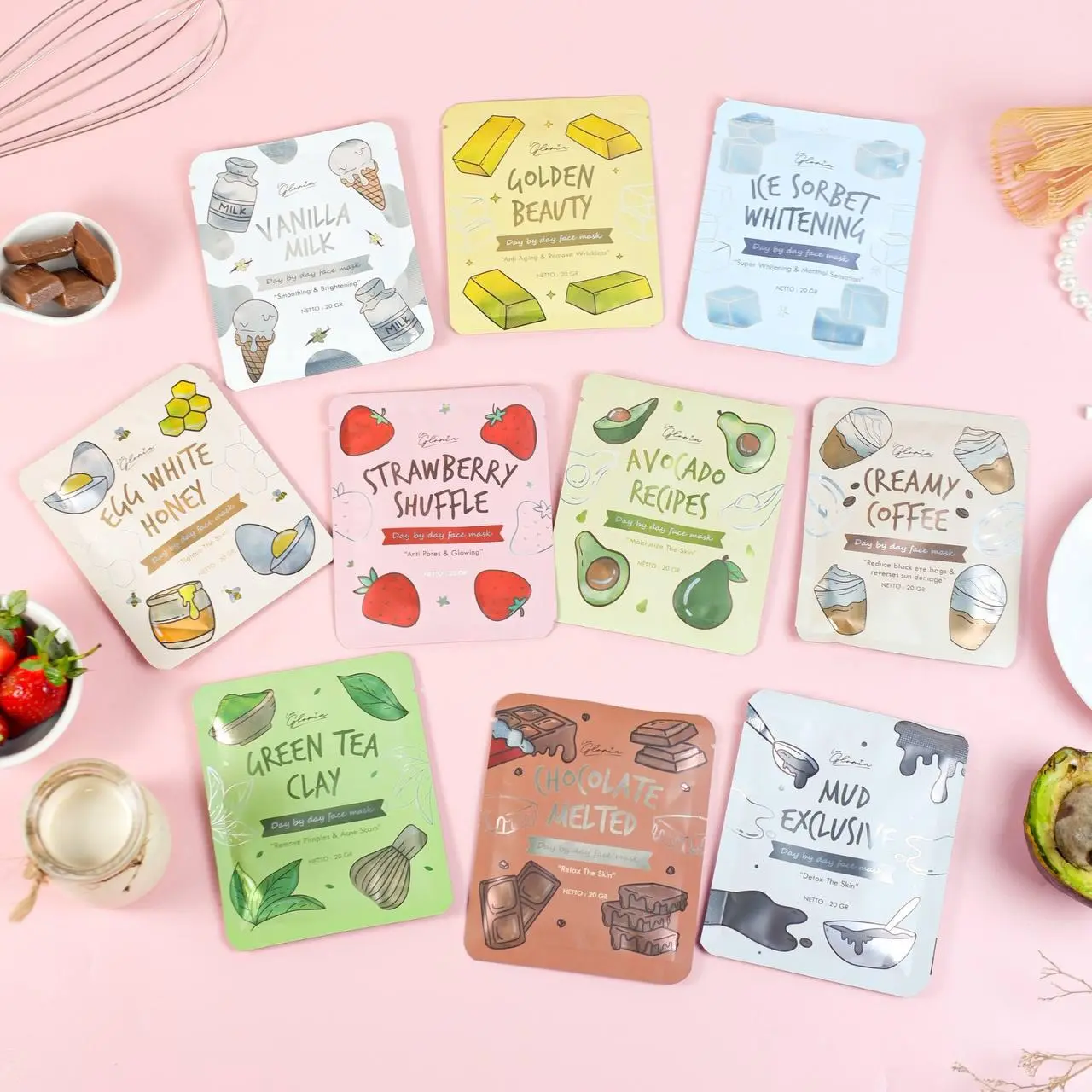 [Beli 10 Free Gift] Masker Wajah Bubuk Organik by Lea Gloria 20 gr