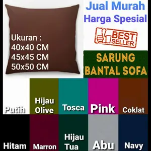 Sarung Bantal Sofa 40x40, 45x45, 50x50 Harga Promo Murah Katun Micro