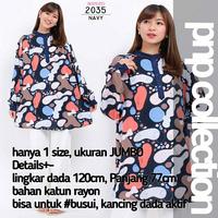 Gambar Tunik baju blouse atasan wanita rayon motif batik longshirt jumbo dari pnpcollection Jakarta Barat 1 Tokopedia