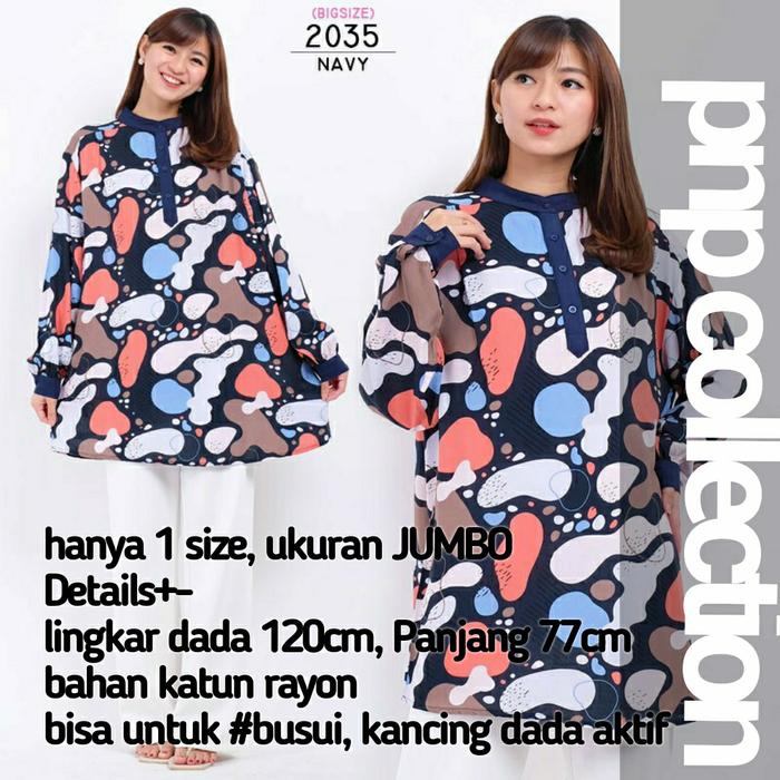 Gambar Tunik baju blouse atasan wanita rayon motif batik longshirt jumbo dari pnpcollection Jakarta Barat Tokopedia