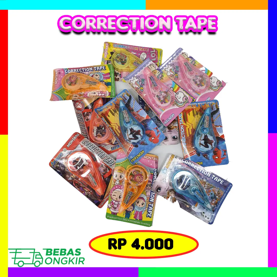 Correction Tape Tipex Penghapus Pulpen Koreksi Montana