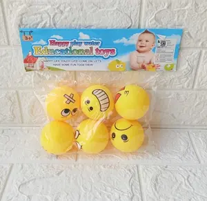 Mainan MANDI Vynil BOLA EMOTICON ISI 6 PCS