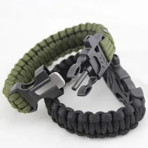 Gelang paracord+fire starter+whistle pluit