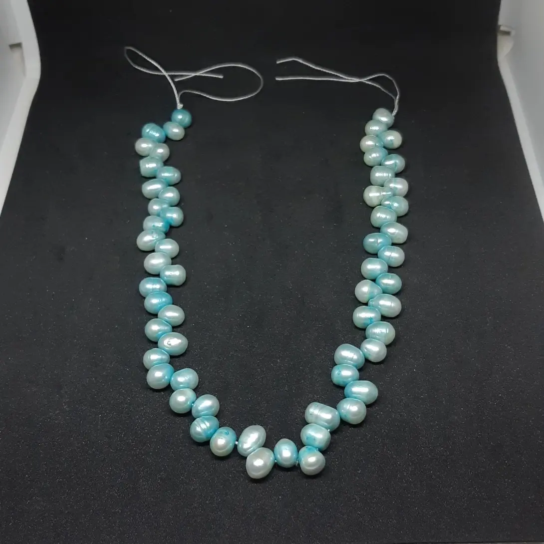Mutiara Air Tawar zig zag 8mm (Biru mudaa) (50)