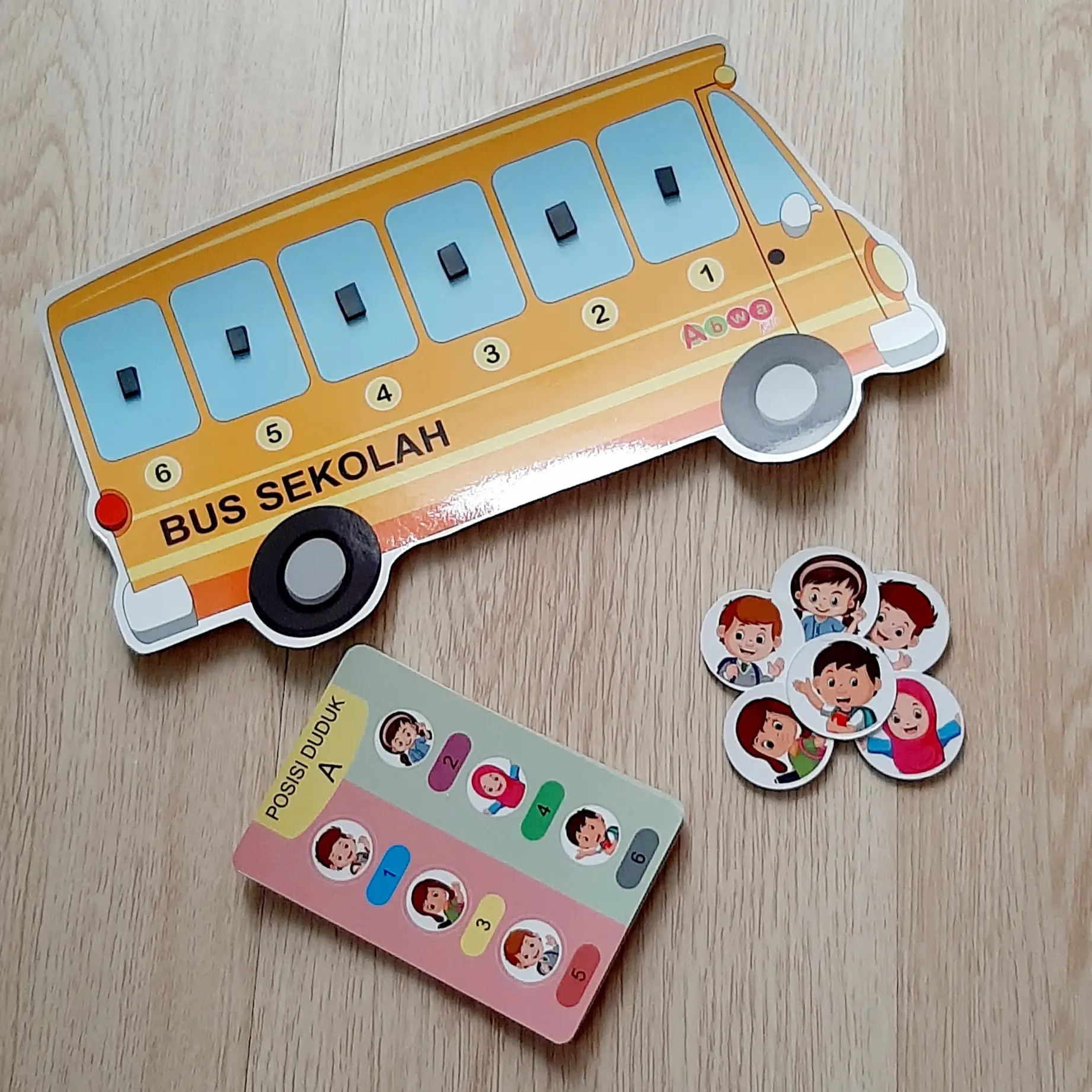 Busy Page Posisi Tempat Duduk di Bus Sekolah Sesuai Urutannya Abwakids