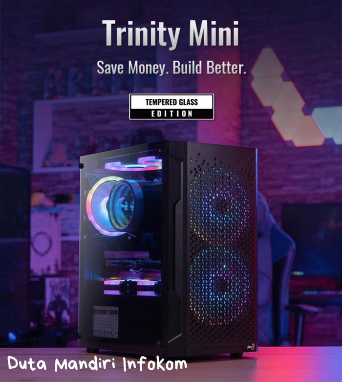 Gambar Aerocool Trinity Mini V2 - Mini Tower Tempered Glass m-ATX Gaming Case dari Duta Mandiri Infokom Kota Administrasi Jakarta Pusat Tokopedia