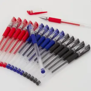 ballpoint pena pulpen gel hitam biru merah