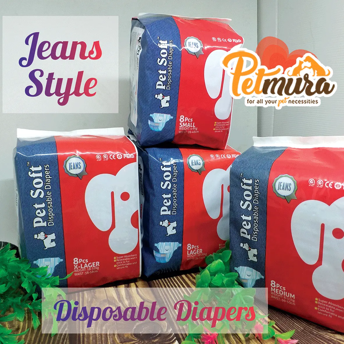 Petsoft Jeans Diapers