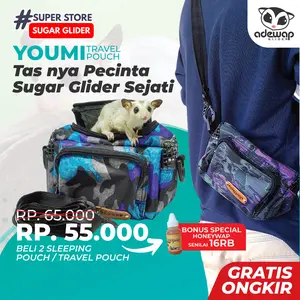 Travel Pouch Sugar Glider Tas Cargo Mini Bawa SG Tupai Hamster jalan