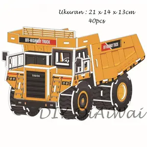 PUZZLE 3D FOAM ukuran Besar HEAVY TRUCK /Mainan Edukasi Anak Puzzle 3D