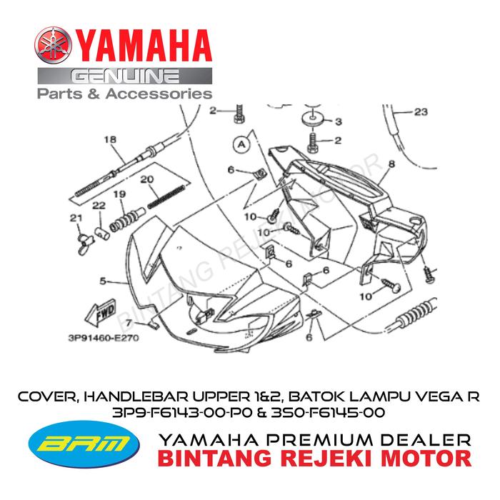 Gambar COVER, HANDLEBAR UPPER 1&2, (SET) BATOK LAMPU YAMAHA VEGA R 2006 dari Yamaha Bintang Rejeki Motor Kab. Bandung Tokopedia