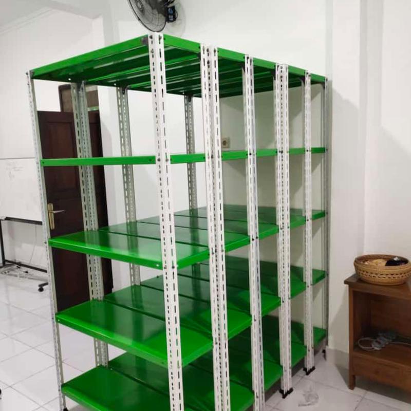 Rak Besi Siku Lubang 5 susun Orange uk. 40x100x200 1
