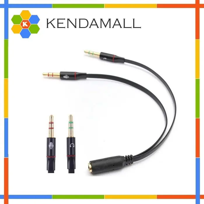 Splitter Audio Jack 3.5mm Female ke Dual 3.5mm Male HiFi (Mic+Hear)