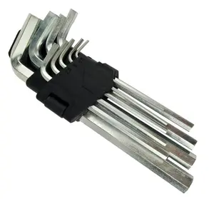 Tools Kunci L Panjang Set 9 PCS Ujung Bulat Hex Key Wrench Chrome Vanadium Steel Tahan Karat 1.5-10 mm