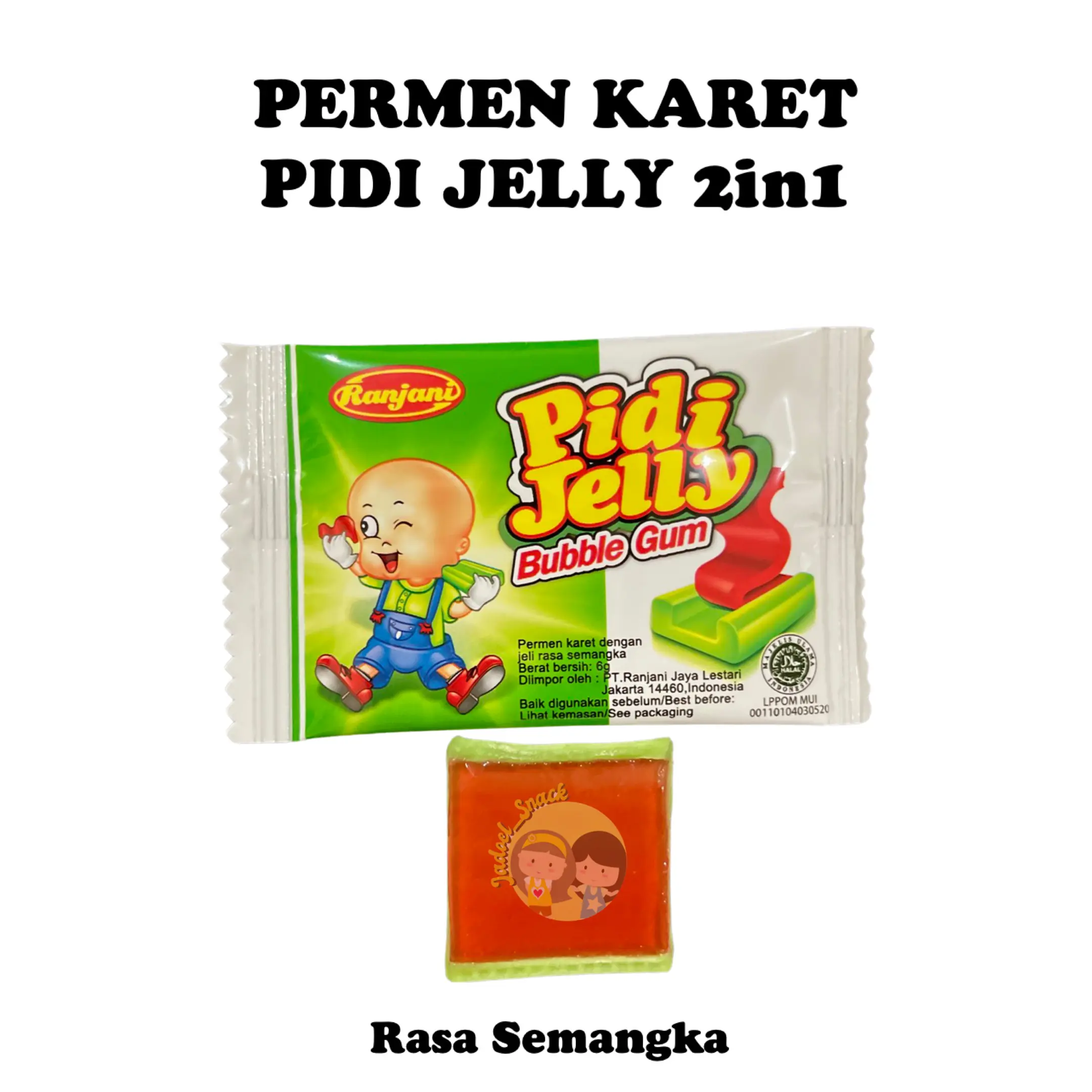 Permen Karet Pidi Jelly 2in1 Rasa Semangka By Jadoelsnack