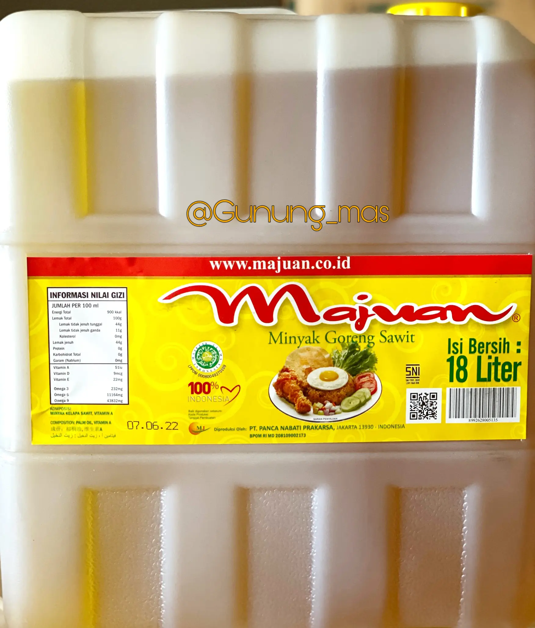Minyak Goreng Majuan 18 L Jerigen
