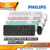 Gambar KEYBOARD & MOUSE WIRELESS PHILIPS C-314 - Biru dari Techno Computer Bali Kota Denpasar 1 Tokopedia