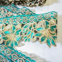 Gambar Torenda Renda Bis - Blooming Flower (Blue Gold) / Meter - (YX.62722) dari Torenda Kota Administrasi Jakarta Pusat 2 Tokopedia