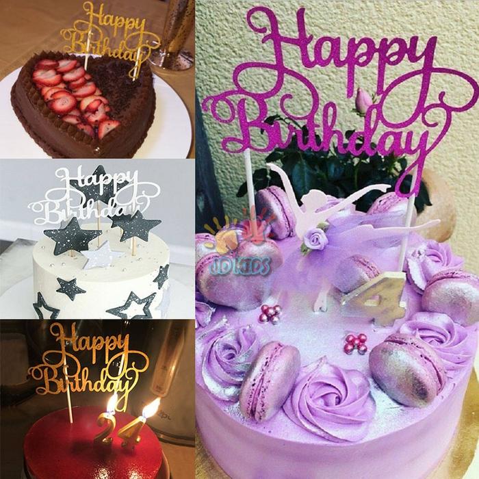 Gambar Topper Cake Happy Birthday dari JDKids Shop Kota Administrasi Jakarta Selatan Tokopedia