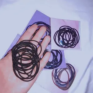 GELANG TALI POLOS ISI10PCS TERMURAH / GELANG HITAM POLOS TALI ELASTIS