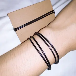 GELANG TALI SATIN KORAE POLOS GELANG TALI KOREA HITAM POLOS 1,5MM